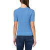 image:imageNautica Womens Short Sleeve Crew Neck Cable Solid SweaterBlue Haze