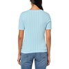 image:imageNautica Womens Short Sleeve Crew Neck Cable Solid SweaterPorcelain Blue