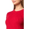 image:imageNautica Womens Short Sleeve Crew Neck Cable Solid SweaterScarlet
