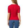image:imageNautica Womens Short Sleeve Crew Neck Cable Solid SweaterScarlet