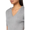 image:imageNautica Womens Short Sleeve Lurex VNeck PulloverHeather Mist With Silver