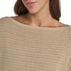 image:imageNautica Womens Short Sleeve Lurex VNeck PulloverLight Heather Fawn