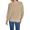 image:imageNautica Womens Short Sleeve Lurex VNeck PulloverLight Heather Fawn