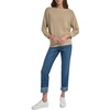 image:imageNautica Womens Short Sleeve Lurex VNeck PulloverLight Heather Fawn