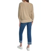 image:imageNautica Womens Short Sleeve Lurex VNeck PulloverLight Heather Fawn