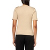 image:imageNautica Womens Short Sleeve Lurex VNeck PulloverLight Heather Fawn With Gold