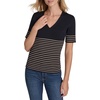 image:imageNautica Womens Short Sleeve Lurex VNeck PulloverNight Sky Multi