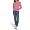 image:imageNautica Womens Short Sleeve Striped Pullover Sweater with TippingEnglish RoseWhite