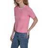 image:imageNautica Womens Short Sleeve Striped Pullover Sweater with TippingEnglish RoseWhite