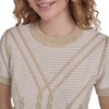 image:imageNautica Womens Short Sleeve Striped Pullover Sweater with TippingNight Sky Bright White
