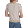 image:imageNautica Womens Short Sleeve Striped Pullover Sweater with TippingNight Sky Bright White