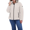 image:imageNautica Womens Short Stretch Puffer Jacket With Fur HoodLimestone