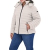 image:imageNautica Womens Short Stretch Puffer Jacket With Fur HoodLimestone