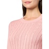 image:imageNautica Womens Solid Cable Long Sleeve Tipped SweaterBridal Rose Multi