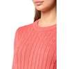 image:imageNautica Womens Solid Cable Long Sleeve Tipped SweaterCoralie Multi