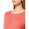 image:imageNautica Womens Solid Cable Long Sleeve Tipped SweaterCoralieIvory