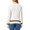 image:imageNautica Womens Solid Cable Long Sleeve Tipped SweaterIvory Multi