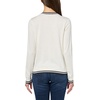 image:imageNautica Womens Solid Cable Long Sleeve Tipped SweaterIvoryNight Sky