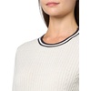 image:imageNautica Womens Solid Cable Long Sleeve Tipped SweaterIvoryNight Sky