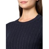 image:imageNautica Womens Solid Cable Long Sleeve Tipped SweaterNight Sky Multi