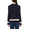image:imageNautica Womens Solid Cable Long Sleeve Tipped SweaterNight Sky Multi