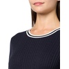 image:imageNautica Womens Solid Cable Long Sleeve Tipped SweaterNight SkyIvory