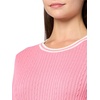 image:imageNautica Womens Solid Cable Long Sleeve Tipped SweaterPeonyIvory