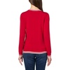 image:imageNautica Womens Solid Cable Long Sleeve Tipped SweaterScarletIvory