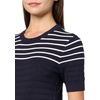 image:imageNautica Womens Striped Ribbed Knit Short Sleeve SweaterNight Sky Multi