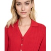 image:imageNautica Womens VNeck Cable Polo Long SleeveHaute Red