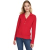 image:imageNautica Womens VNeck Cable Polo Long SleeveHaute Red