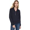 image:imageNautica Womens VNeck Cable Polo Long SleeveNight Sky