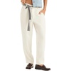 image:imageNautica Womens Belted Elastic Back Straight Leg Trouser PantIvory