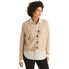 image:imageNautica Womens Button Long Sleeve Cardigan Cable VNeck SweaterLight Heather Fawn Multi