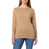 image:imageNautica Womens Long Sleeve Cable Boatneck SweaterCamel