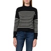 image:imageNautica Womens Long Sleeve Pullover Mockneck SweaterBlackWhite Swan