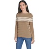 image:imageNautica Womens Mariner Stripe Pullover Boatneck Long SleeveCamel Multi
