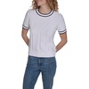 image:imageNautica Womens Short Sleeve Cable Pullover Sweater with TippingBright White Multi