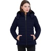 image:imageNautica Womens Short Stretch Puffer Jacket With Fur HoodNavy Seas