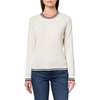 image:imageNautica Womens Solid Cable Long Sleeve Tipped SweaterIvoryNight Sky