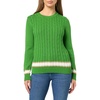 image:imageNautica Womens Solid Cable Long Sleeve Tipped SweaterNew Leaf Multi
