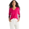 image:imageNautica Womens Tipped Long Sleeve VNeck Knit SweaterBridal Rose Multi