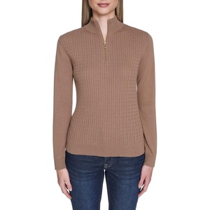 image:imageNautica Womens 14 Zip Mockneck Cable SweaterBarley