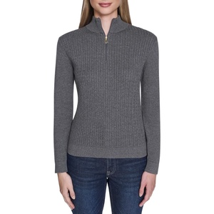 image:imageNautica Womens 14 Zip Mockneck Cable SweaterFog Heather