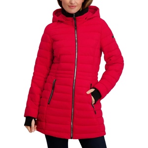 image:imageNautica Womens 34 Length Midweight Puffer JacketNautica Red
