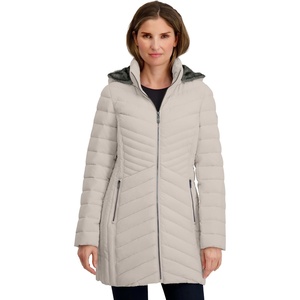 image:imageNautica Womens 34 Length Stretch Puffer JacketLimestone