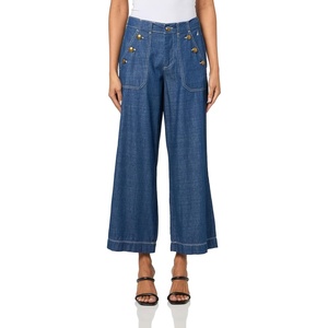 image:imageNautica Womens Button Pocket Wide Leg Sailor JeansIndigo Wash