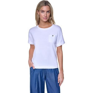 image:imageNautica Womens Crew Neck Solid Short Sleeve SweaterBright White