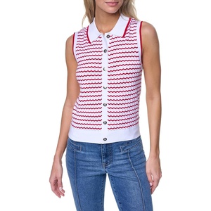 image:imageNautica Womens Crew Neck Solid Short Sleeve SweaterBright WhiteScarlet
