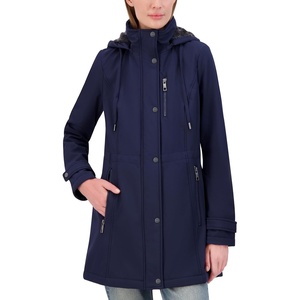 image:imageNautica Womens Faux Fur Hood Softshell JacketNavy Seas